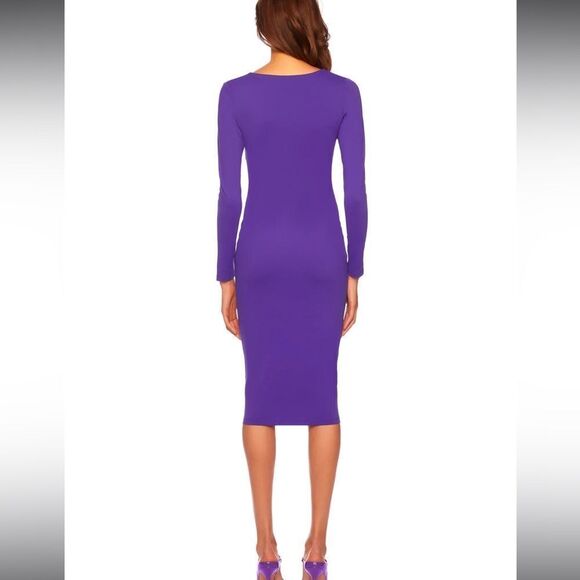 NWT Susana Monaco U Neck Bodycon MIDI Dress Pink Glo XL Revolve - Picture 5 of 15